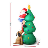 NNEDSZ Jollys 1.8M Christmas Inflatable Santa on Tree Lights Xmas Decor Airblown