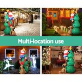 NNEDSZ Jollys 1.8M Christmas Inflatable Santa on Tree Lights Xmas Decor Airblown