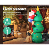NNEDSZ Jollys 1.8M Christmas Inflatable Santa on Tree Lights Xmas Decor Airblown