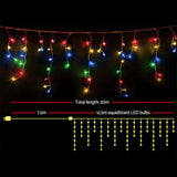 NNEDSZ Jollys 500 LED Christmas Icicle Lights 20M Outdoor Fairy String Party Wedding Multicolour