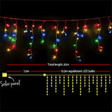 NNEDSZ Jollys 500 LED Solar Powered Christmas Icicle Lights 20M Outdoor Fairy String Party Multicolour