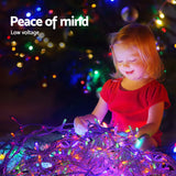 NNEDSZ Jollys 500 LED Solar Powered Christmas Icicle Lights 20M Outdoor Fairy String Party Multicolour