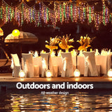 NNEDSZ Jollys 500 LED Solar Powered Christmas Icicle Lights 20M Outdoor Fairy String Party Multicolour
