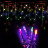 NNEDSZ Jollys 500 LED Solar Powered Christmas Icicle Lights 20M Outdoor Fairy String Party Multicolour