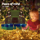 NNEDSZ Jollys 500 LED Solar Powered Christmas Icicle Lights 20M Outdoor Fairy String Party Warm White