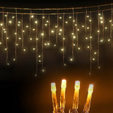 NNEDSZ Jollys 500 LED Solar Powered Christmas Icicle Lights 20M Outdoor Fairy String Party Warm White