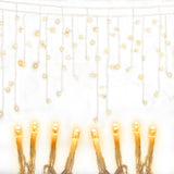 NNEDSZ Jollys 500 LED Solar Powered Christmas Icicle Lights 20M Outdoor Fairy String Party Warm White