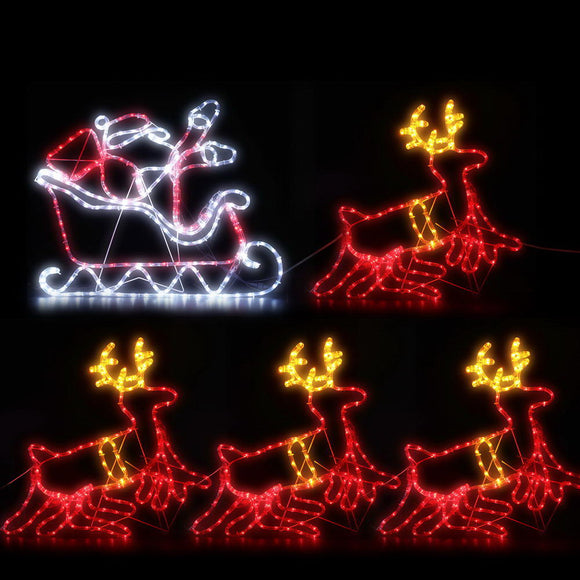 NNEDSZ Jollys Christmas Motif Lights LED Rope Reindeer Waterproof Colourful Xmas