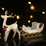 NNEDSZ Jingle Jollys Christmas Lights Motif LED Rope Light Reindeer Sleigh Xmas Decor