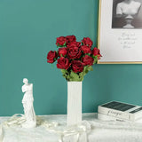 NNETM 12-Piece Realistic Artificial Rose Bouquet - Red Long Stem Roses for Floral Arrangements