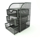NNETM 4 Tier Mesh Desk Organizer with 3 Drawers - Efficient Desk Organization