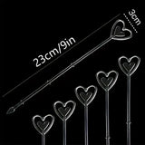 NNETM 50-Piece Heart-Shaped Plastic Flower Card Holders