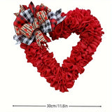 NNETM Valentine's Day Wrinkled Hemp Rope Heart-shaped Wreath