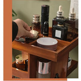 NNETM 360° Rotating Wooden Cosmetic Storage Shelves - Brown Vanity Shelf