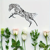 NNETM Iron Horse Branch Wall Decoration - Elegant Metal Animal Silhouette Craft
