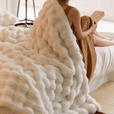 NNETM Soft and Cozy Plush Blanket - Vintage Elegance for Ultimate Comfort- White
