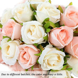 NNETM 12-Piece Premium Artificial Rose Flowers with Stems(Champagne)