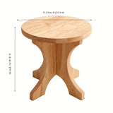 NNETM Art Deco Wooden Shoe Changing Stool - Household Solid Wood Round Stool in Wood Color