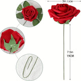 NNETM 25pcs Realistic Wine Reds Artificial Flowers