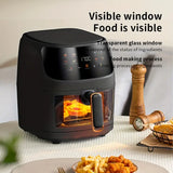 NNETM 6L Large Capacity Visual Air Fryer with Color Touch Screen - Gray-Black