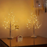 NNETM 24LT 60.96cm Lighted Birch Tree - Warm White Christmas Lights