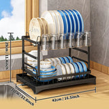 NNETM Double Decker Drying Delight: The Ultimate 2-Tier Kitchen Dish Rack