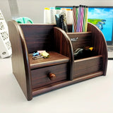 NNETM Wooden Desk File Organizer with Drawer