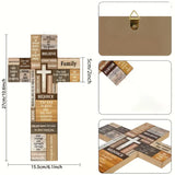 NNETM Faithful Reminders: Wooden Christian Cross Wall Decor with Biblical Verse