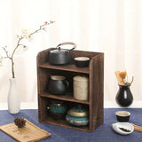 NNETM Vintage Solid Wood Corner Cabinet - Multi-Layer Sundries Organizer