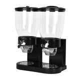 NNEIDS Double Cereal Dispenser Dry Food Storage Container Dispense Machine Black