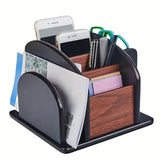 NNETM Elegant Wooden Desktop Organizer - Stylish Storage Solution for Office Essentials