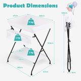 NNECW Folding Newborn Nursery Organizer with 3-Compartment Storage Basket & Shelf