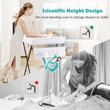 NNECW Folding Newborn Nursery Organizer with 3-Compartment Storage Basket & Shelf