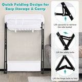 NNECW Folding Newborn Nursery Organizer with 3-Compartment Storage Basket & Shelf