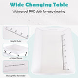 NNECW Folding Newborn Nursery Organizer with 3-Compartment Storage Basket & Shelf