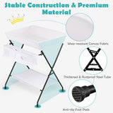 NNECW Folding Newborn Nursery Organizer with 3-Compartment Storage Basket & Shelf
