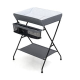 NNECW Folding Baby Change Table with Storage Basket &amp Shelf for Infant &amp Toddler-Grey