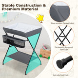 NNECW Folding Baby Change Table with Storage Basket &amp Shelf for Infant &amp Toddler-Grey