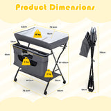 NNECW Foldable Baby Changing Table Portable Infant Nursery Stand Organizer