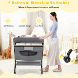 NNECW Foldable Baby Changing Table Portable Infant Nursery Stand Organizer