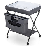 NNECW Foldable Baby Changing Table Portable Infant Nursery Stand Organizer