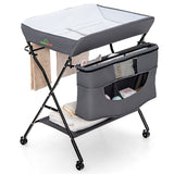NNECW Foldable Baby Changing Table Portable Infant Nursery Stand Organizer
