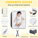 NNECW Foldable Baby Changing Table Portable Infant Nursery Stand Organizer