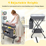NNECW Foldable Baby Changing Table Portable Infant Nursery Stand Organizer