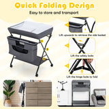 NNECW Foldable Baby Changing Table Portable Infant Nursery Stand Organizer