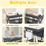 NNECW Foldable Baby Changing Table Portable Infant Nursery Stand Organizer