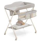 NNECW Foldable Diaper Changing Station Height Adjustable Changing Table with Lockable Wheels