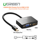 NNEDSZ Mini Display Port to HDMI &amp; VGA Dual Converter Premium ABS case - Black (10439)