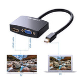 NNEDSZ Mini Display Port to HDMI &amp; VGA Dual Converter Premium ABS case - Black (10439)