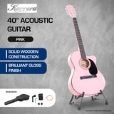 NNEDPE Karrera Acoustic Cutaway 40in Guitar - Pink